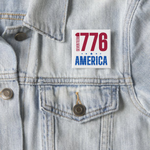 1776 Amerika 250 jaar historische vrijheid Vierkante Button 5,1 Cm