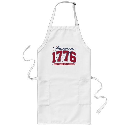 1776 Amerika 250 Jaar van Vrijheid Lang Schort (Voorkant)