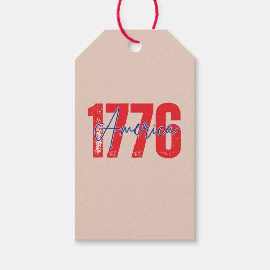 '1776 Amerika' 250e zachte blos 4 juli Cadeaulabel (Voorkant)