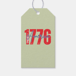 '1776 Amerika' 250e Zachte Salie Groene 4e Juli Cadeaulabel