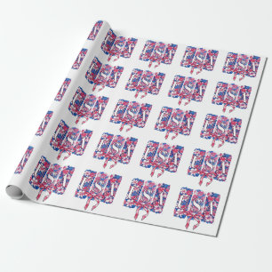 1776 Amerika 4 juli USA Bloemen Bloemen Cadeaupapier