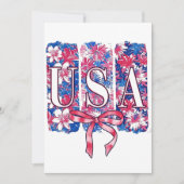 1776 Amerika 4 juli USA Bloemen Bloemen Feestdagenkaart (Voorkant)
