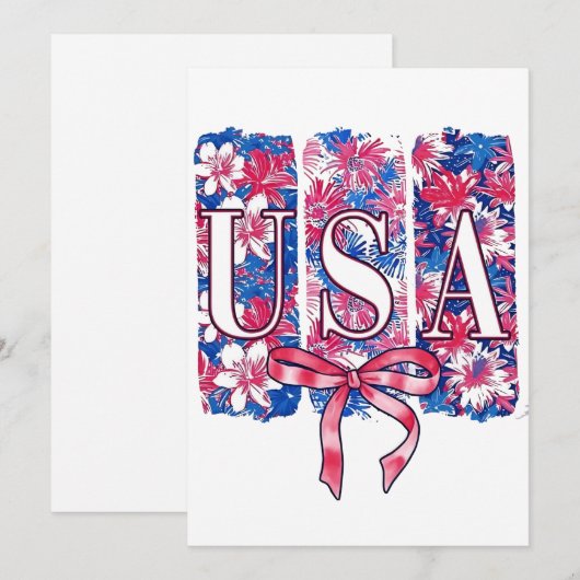 1776 Amerika 4 juli USA Bloemen Bloemen Feestdagenkaart (Voorkant / Achterkant)