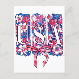 1776 Amerika 4 juli USA Bloemen Bloemen Feestdagenkaart