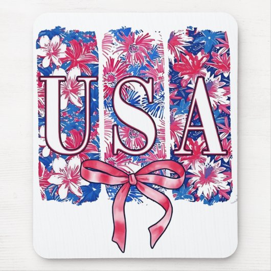 1776 Amerika 4 juli USA Bloemen Bloemen Muismat (Voorkant)