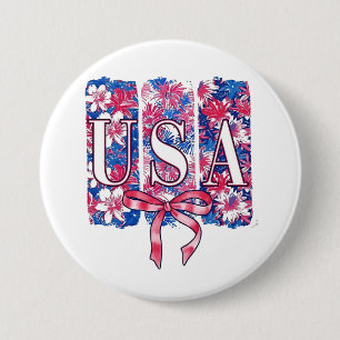 1776 Amerika 4 juli USA Bloemen Bloemen Ronde Button 7,6 Cm