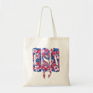 1776 Amerika 4 juli USA Bloemen Bloemen Tote Bag