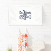 1776 Amerika Bloemige Patriottische Vintage Vector Spandoek (Insitu)