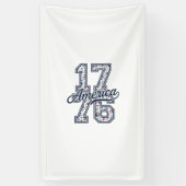 1776 Amerika Bloemige Patriottische Vintage Vector Spandoek (Verticaal)