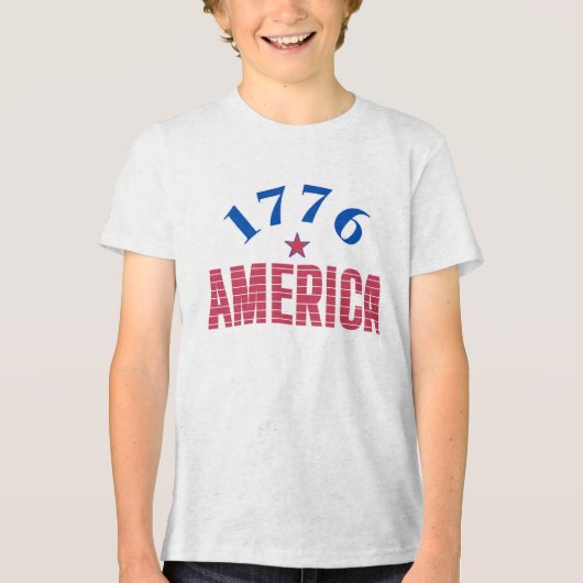 1776 AMERIKA jaar van vrijheid Tri-Blend Shirt (Voorkant)