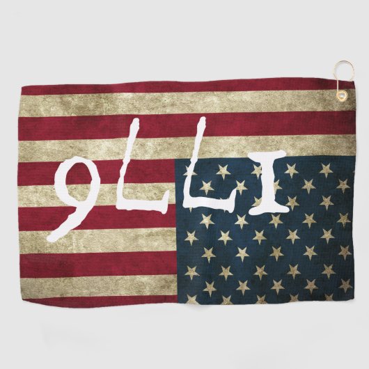  1776 Amerikaans vlagpatriotticum Golfhanddoek (Horizontaal)