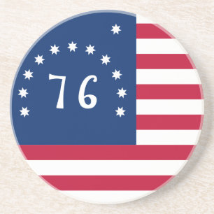 1776 Amerikaanse gevechtsvlag Bennington's Banner Zandsteen Onderzetter