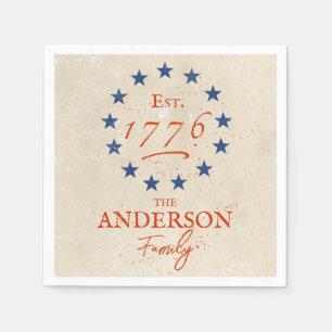 1776 Amerikaanse sterren en familienaam Servet