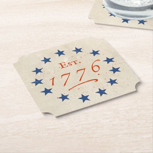 1776 Amerikaanse Sterren Kartonnen Onderzetters (Gekanteld)