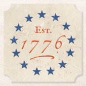 1776 Amerikaanse Sterren Kartonnen Onderzetters (Voorkant)