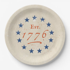 1776 Amerikaanse sterren Papieren Bordje
