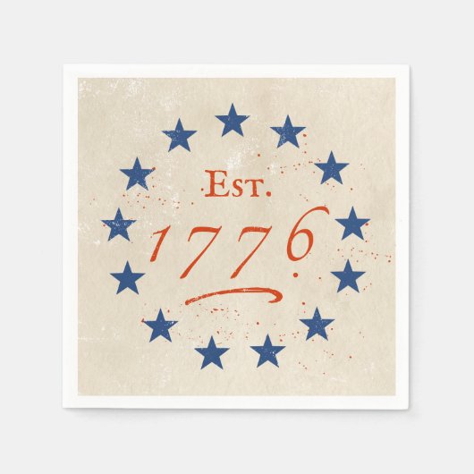 1776 Amerikaanse Sterren Servet (Voorkant)