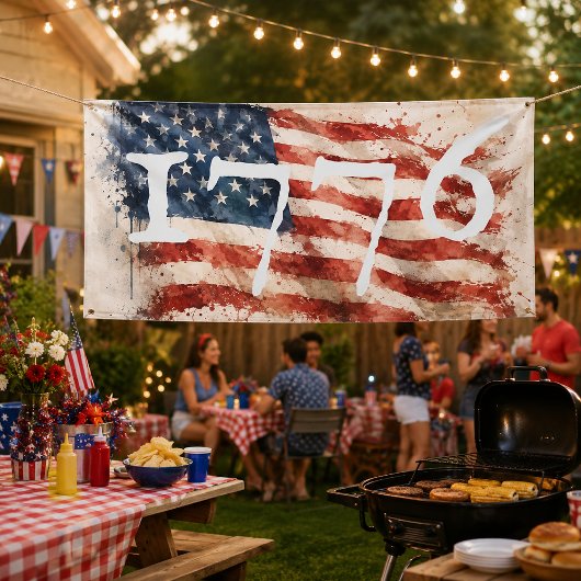1776 Amerikaanse vlag 250 jaar Spandoek