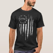 1776 Amerikaanse vlag Betsy Ross 13 sterren USA 4e T-shirt (Voorkant)