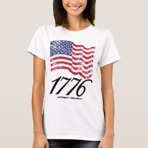 1776 Amerikaanse vlag met drukcabine T-shirt