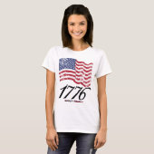 1776 Amerikaanse vlag met drukcabine T-shirt (Voorkant volledig)