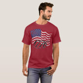 1776 Amerikaanse vlag met drukcabine T-shirt (Voorkant volledig)