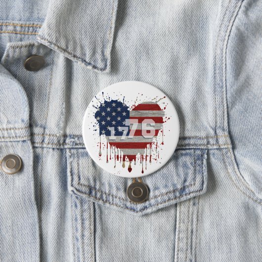 1776 Amerikaanse vlag Ronde Button 7,6 Cm (In situ)