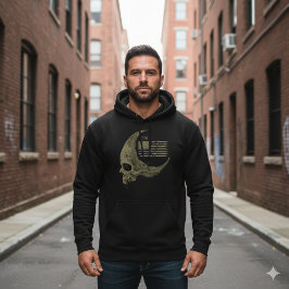 1776 Amerikaanse Vlag Schedel Halvemaan Hoodie