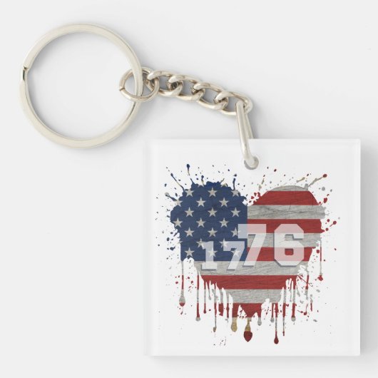 1776 Amerikaanse vlag Sleutelhanger (voorkant)