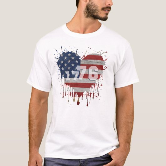 1776 Amerikaanse vlag T-shirt (Voorkant)