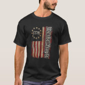 1776 Amerikaanse vlag We the People USA 4th of Jul T-shirt (Voorkant)
