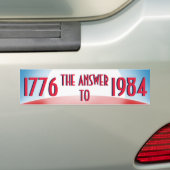 1776 Antwoord op 1984 Bumpersticker (Op auto)
