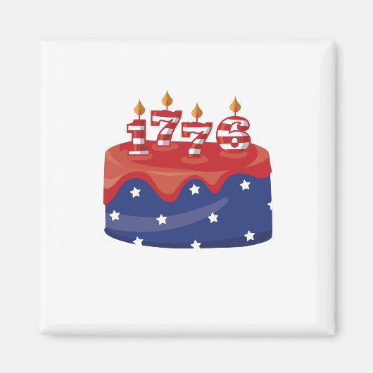 1776 Birthday Cake Magneet (Voorkant)