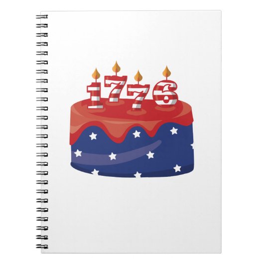 1776 Birthday Cake Notitieboek (Voorkant)