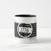 1776 Black Ink Waterverf Flag 4 juli Mok (Midden)