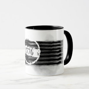 1776 Black Ink Waterverf Flag 4 juli Mok
