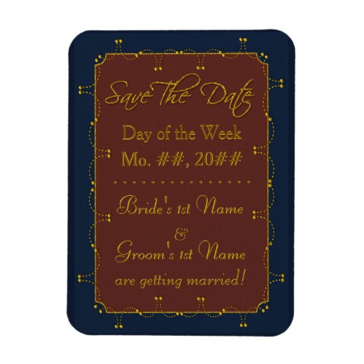 1776 Bruiloft Collectie (Save the Date) Magneet (Verticaal)