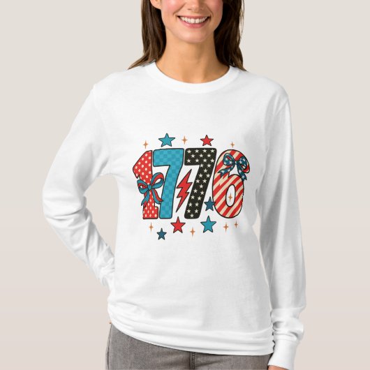 1776 Coquette Patriotic PNG T-shirt (Voorkant)