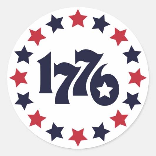 1776 - DE GEBOORTE VAN EEN NATIE - Patriottische S Ronde Sticker (Voorkant)