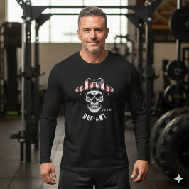 1776 Defiant Skull Patriot T-shirt met lange mouwe