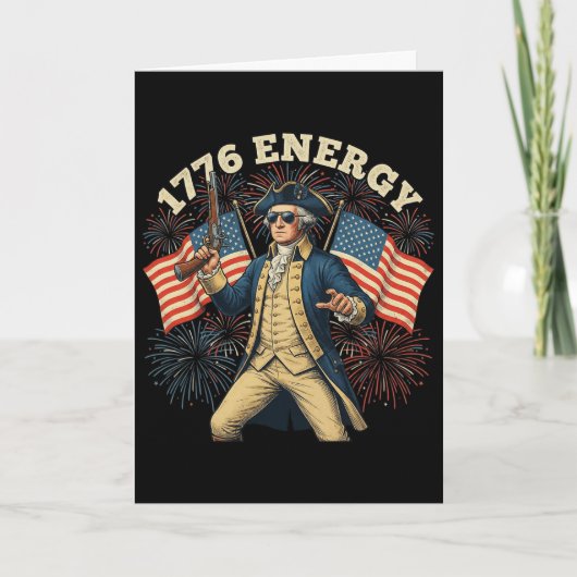 1776 Energie Washington Grappig 4 juli Patriottisc Kaart (Voorkant)