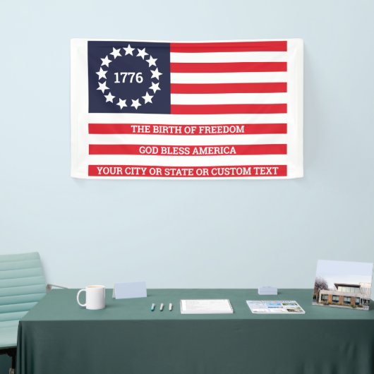 1776 Flag optionele tekstpatriottische beta Ross Spandoek (Beurs)