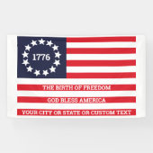 1776 Flag optionele tekstpatriottische beta Ross Spandoek (Horizontaal)