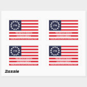 1776 Flag optionele Text American Betsy Ross Rechthoekige Sticker (Vel)