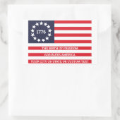 1776 Flag optionele Text American Betsy Ross Rechthoekige Sticker (Tas)