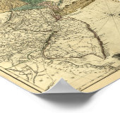 1776 kaart van New York, New Jersey en Quebec Poster (Hoek)