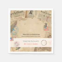 1776 Koloniale Americana Krantenontwerp Servet