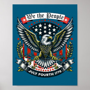 1776 Leven Vrijheid Streven naar Geluk Illustratie Poster