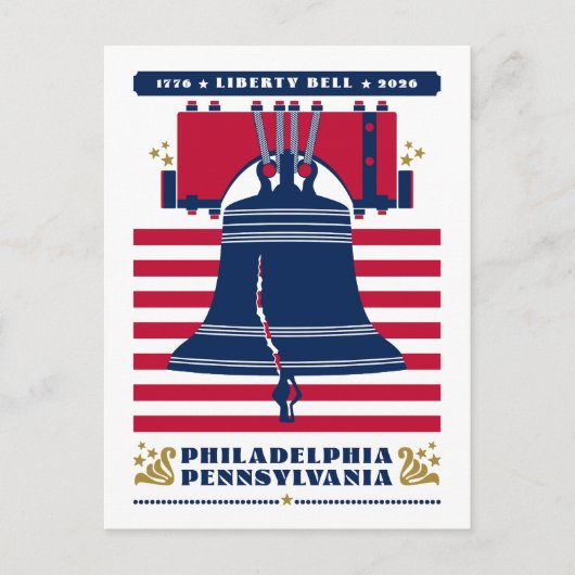 1776 Liberty Bell Sterren en Strepen 2026 Briefkaart (Voorkant)