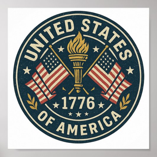1776 Liberty Torch - Americana zegel Poster (Voorkant)